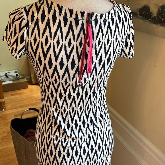 Hatley Blue and White Geometric Mini Dress with Colorful Stripes - Picture 6 of 9